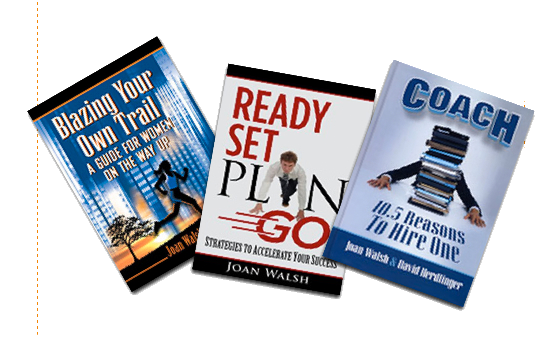 Books by David Herdlinger and Joan Walsh of Kashbox Coaching: Blazing Your Own Trail - A Guide for Women on the Way Up; Ready, Set, Plan, Go - Strategies to Accelerate Your Success; Coach: 10.5 Reasons to Hire One